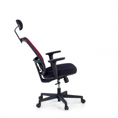 silla de oficina rojo estructura negra reposacabezas malla brazos regulables 1d soporte lumbar reposacabezas 5