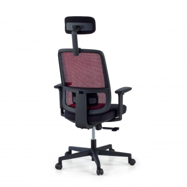 silla de oficina rojo estructura negra reposacabezas malla brazos regulables 1d soporte lumbar reposacabezas 6