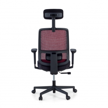 silla de oficina rojo estructura negra reposacabezas malla brazos regulables 1d soporte lumbar reposacabezas 7