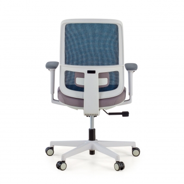 silla de oficina blanco azul estructura blanca malla brazos regulables 1d soporte lumbar 7