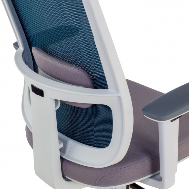 silla de oficina blanco azul estructura blanca malla brazos regulables 1d soporte lumbar 9