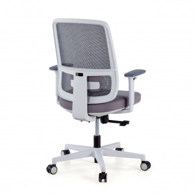 silla de oficina blanco gris estructura blanca malla brazos regulables 1d soporte lumbar 6