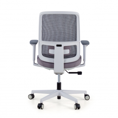 silla de oficina blanco gris estructura blanca malla brazos regulables 1d soporte lumbar 7