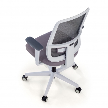 silla de oficina blanco gris estructura blanca malla brazos regulables 1d soporte lumbar 8