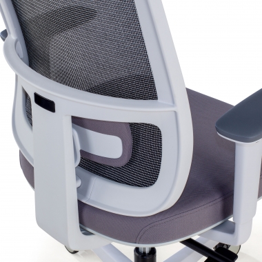 silla de oficina blanco gris estructura blanca malla brazos regulables 1d soporte lumbar 9