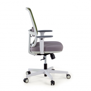 silla de oficina blanco verde estructura blanca malla brazos regulables 1d soporte lumbar 4