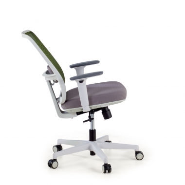 silla de oficina blanco verde estructura blanca malla brazos regulables 1d soporte lumbar 5