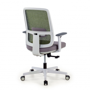 silla de oficina blanco verde estructura blanca malla brazos regulables 1d soporte lumbar 6