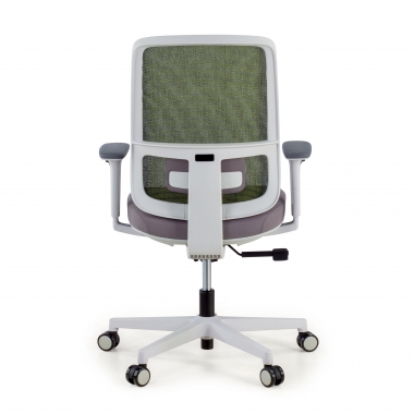 silla de oficina blanco verde estructura blanca malla brazos regulables 1d soporte lumbar 7