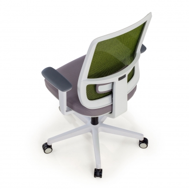 silla de oficina blanco verde estructura blanca malla brazos regulables 1d soporte lumbar 8