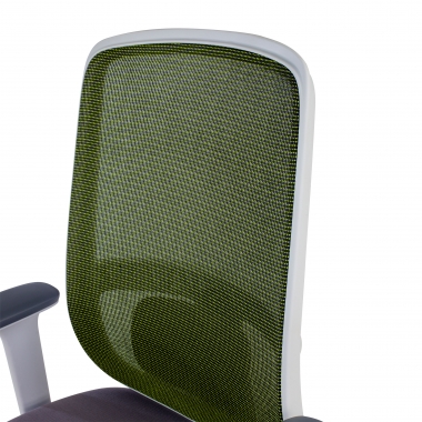 silla de oficina blanco verde estructura blanca malla brazos regulables 1d soporte lumbar 9