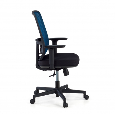 silla de oficina azul estructura negra malla brazos regulables 1d soporte lumbar 4