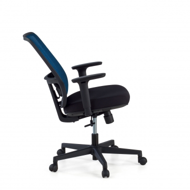 silla de oficina azul estructura negra malla brazos regulables 1d soporte lumbar 5