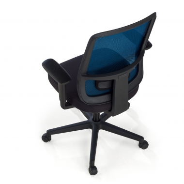 silla de oficina azul estructura negra malla brazos regulables 1d soporte lumbar 8