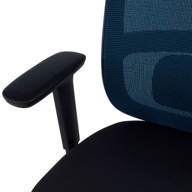 silla de oficina azul estructura negra malla brazos regulables 1d soporte lumbar 9