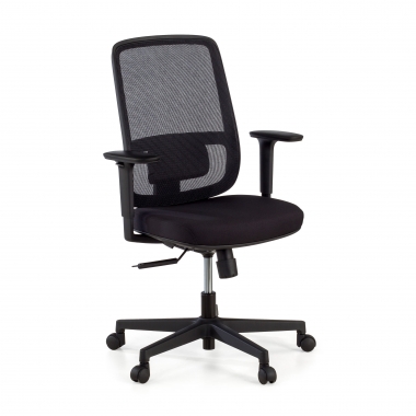 silla de oficina negro estructura negra malla brazos regulables 1d soporte lumbar 1