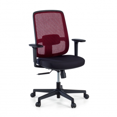 silla de oficina rojo estructura negra malla brazos regulables 1d soporte lumbar 1