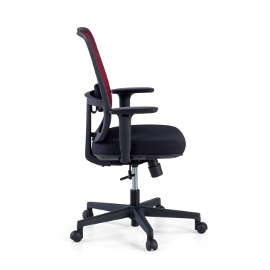 silla de oficina rojo estructura negra malla brazos regulables 1d soporte lumbar 4