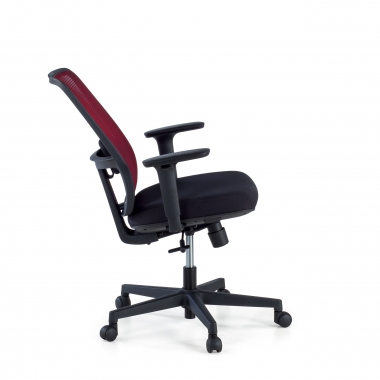silla de oficina rojo estructura negra malla brazos regulables 1d soporte lumbar 5