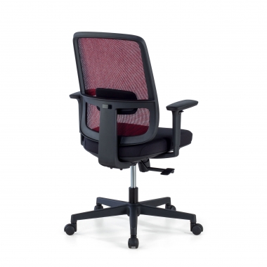 silla de oficina rojo estructura negra malla brazos regulables 1d soporte lumbar 6
