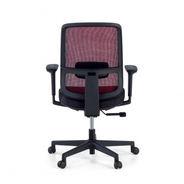 silla de oficina rojo estructura negra malla brazos regulables 1d soporte lumbar 7