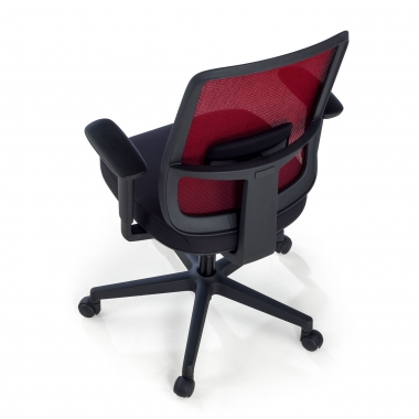 silla de oficina rojo estructura negra malla brazos regulables 1d soporte lumbar 8