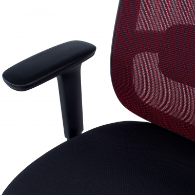 silla de oficina rojo estructura negra malla brazos regulables 1d soporte lumbar 9