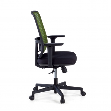 silla de oficina verde estructura negra malla brazos regulables 1d soporte lumbar 5