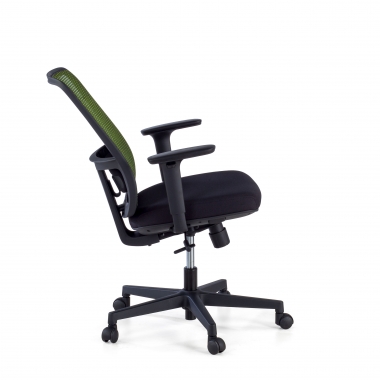 silla de oficina verde estructura negra malla brazos regulables 1d soporte lumbar 6