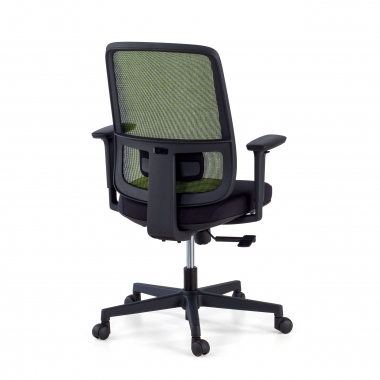 silla de oficina verde estructura negra malla brazos regulables 1d soporte lumbar 7