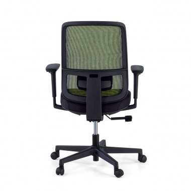 silla de oficina verde estructura negra malla brazos regulables 1d soporte lumbar 8