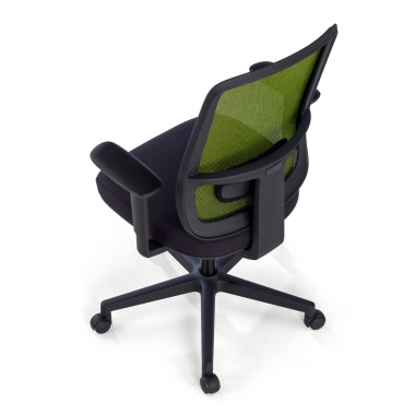 silla de oficina verde estructura negra malla brazos regulables 1d soporte lumbar 9