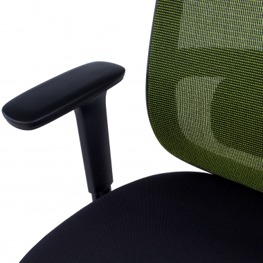 silla de oficina verde estructura negra malla brazos regulables 1d soporte lumbar 10