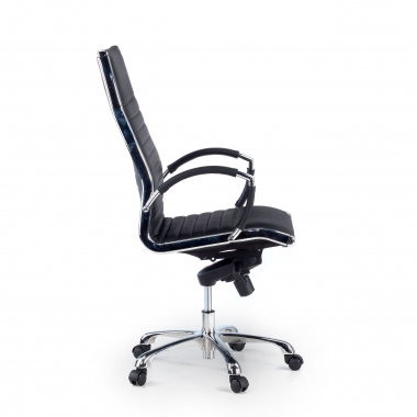 sillon de oficina negro piel natural piel natural brazos tapizados 5