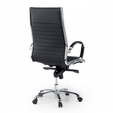 sillon de oficina negro piel natural piel natural brazos tapizados 6