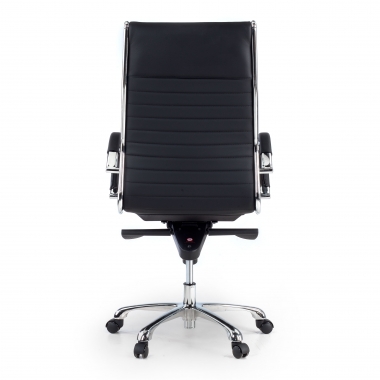 sillon de oficina negro piel natural piel natural brazos tapizados 7