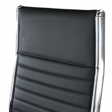 sillon de oficina negro piel natural piel natural brazos tapizados 9