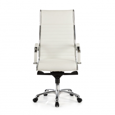 sillon de oficina blanco piel natural piel natural brazos tapizados 3