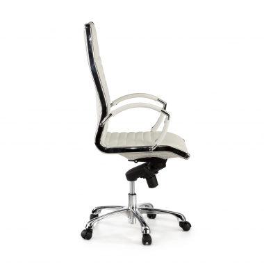 sillon de oficina blanco piel natural piel natural brazos tapizados 4