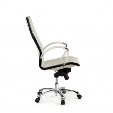 sillon de oficina blanco piel natural piel natural brazos tapizados 5