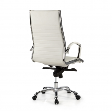 sillon de oficina blanco piel natural piel natural brazos tapizados 6