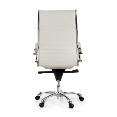 sillon de oficina blanco piel natural piel natural brazos tapizados 7