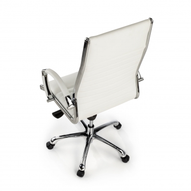 sillon de oficina blanco piel natural piel natural brazos tapizados 8