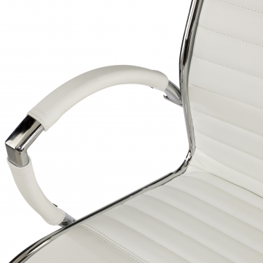 sillon de oficina blanco piel natural piel natural brazos tapizados 9