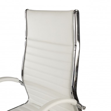 sillon de oficina blanco piel natural piel natural brazos tapizados 10