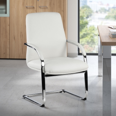 silla confidente blanco prestige piel natural brazos tapizados 2