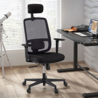 Silla de oficina profesional Kaito black con reposacabezas