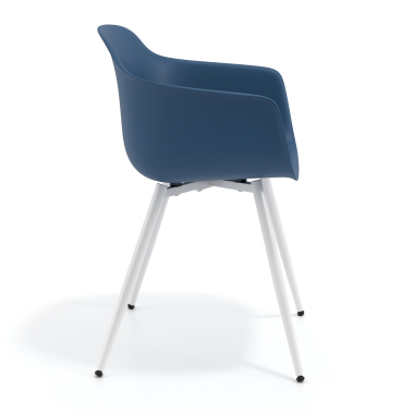 silla confidente azul 4 patas plastico brazos fijos 4