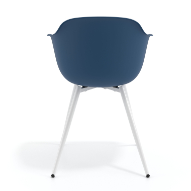 silla confidente azul 4 patas plastico brazos fijos 5