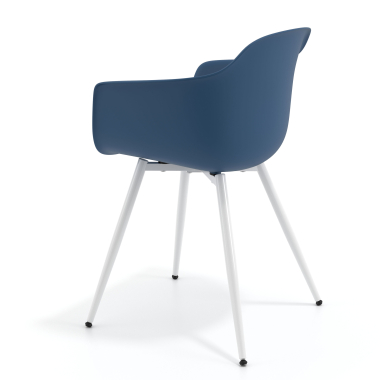 silla confidente azul 4 patas plastico brazos fijos 6